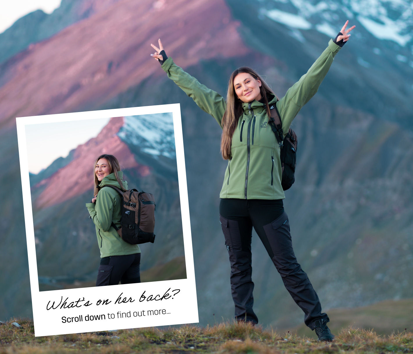 Vandring i Österrike i Hiball Jacket i färgen Pine Green